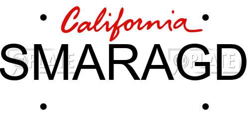 SMARAGD California License Plate