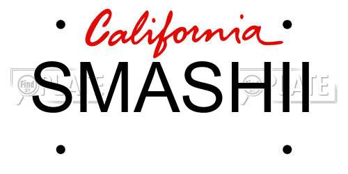 SMASHII California License Plate