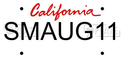 SMAUG11 California License Plate