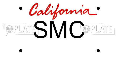 SMC California License Plate