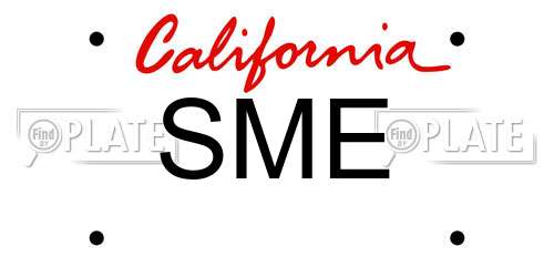 SME California License Plate