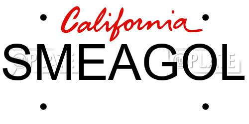 SMEAGOL California License Plate