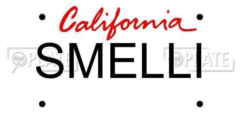 SMELLI California License Plate