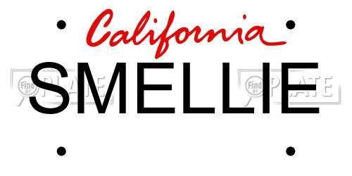 SMELLIE California License Plate