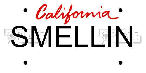 SMELLIN California License Plate