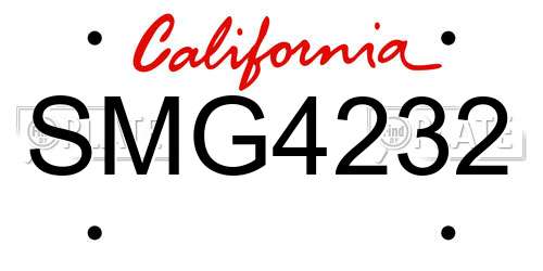 SMG4232 California License Plate