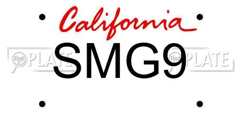 SMG9 California License Plate