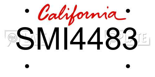 SMI4483 California License Plate