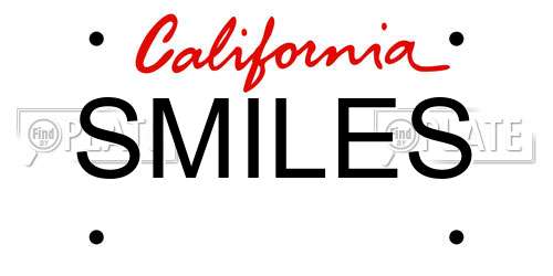 SMILES California License Plate