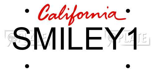 SMILEY1 California License Plate
