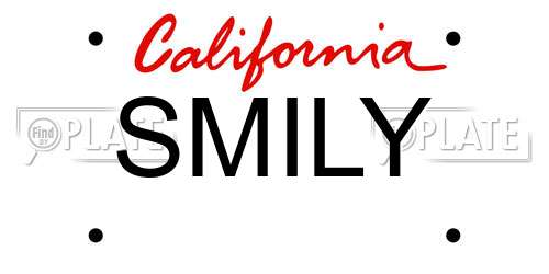 SMILY California License Plate