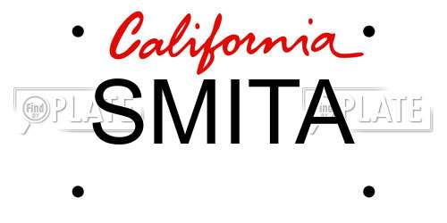 SMITA California License Plate