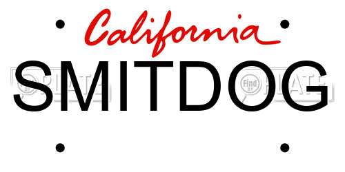SMITDOG California License Plate