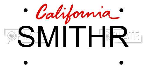 SMITHR California License Plate
