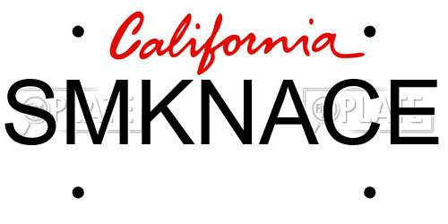 SMKNACE California License Plate