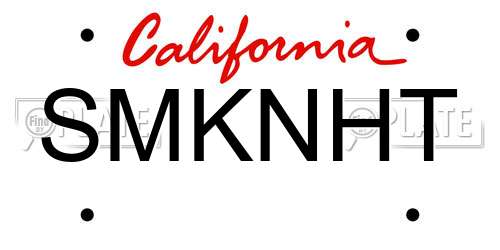 SMKNHT California License Plate