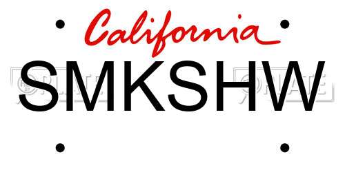 SMKSHW California License Plate