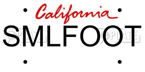 SMLFOOT California License Plate