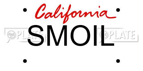 SMOIL California License Plate