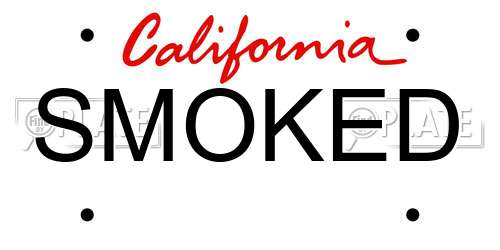 SMOKED California License Plate
