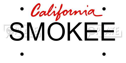 SMOKEE California License Plate