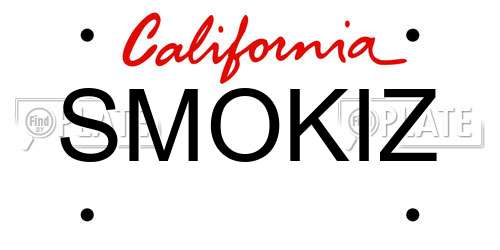 SMOKIZ California License Plate