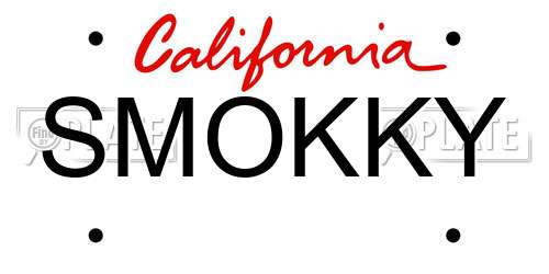 SMOKKY California License Plate