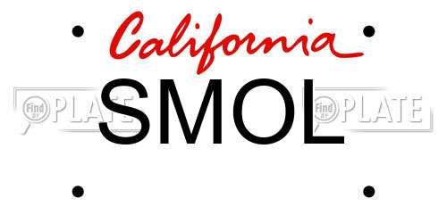 SMOL California License Plate