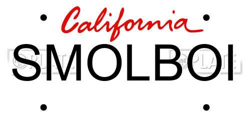 SMOLBOI California License Plate