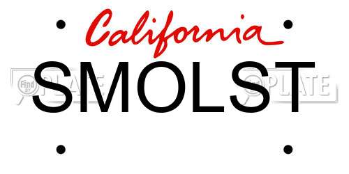 SMOLST California License Plate