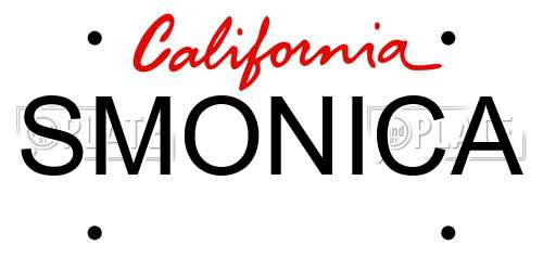 SMONICA California License Plate