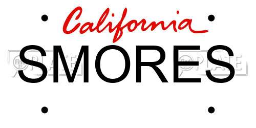 SMORES California License Plate