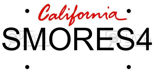 SMORES4 California License Plate