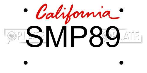 SMP89 California License Plate