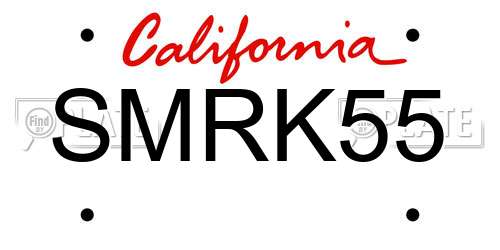 SMRK55 California License Plate
