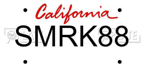 SMRK88 California License Plate
