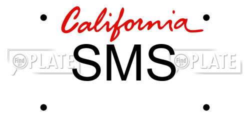 SMS California License Plate