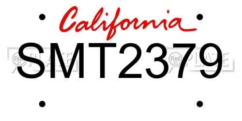 SMT2379 California License Plate