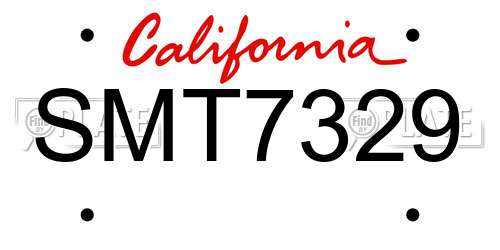 SMT7329 California License Plate