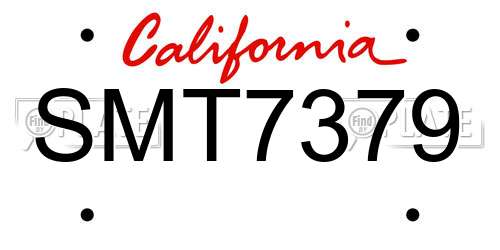 SMT7379 California License Plate