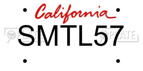 SMTL57 California License Plate