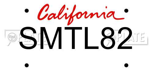 SMTL82 California License Plate