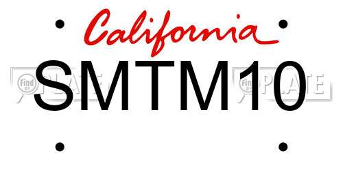 SMTM10 California License Plate