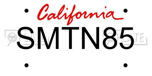 SMTN85 California License Plate