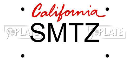 SMTZ California License Plate