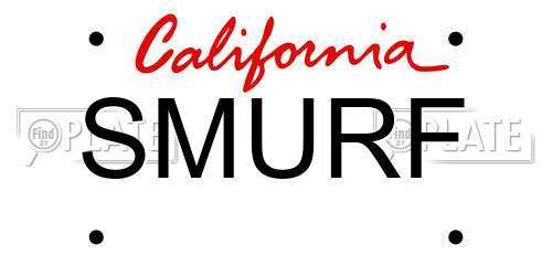 SMURF California License Plate