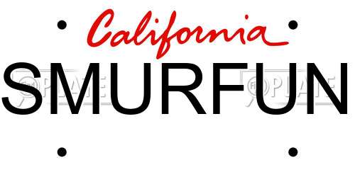SMURFUN California License Plate