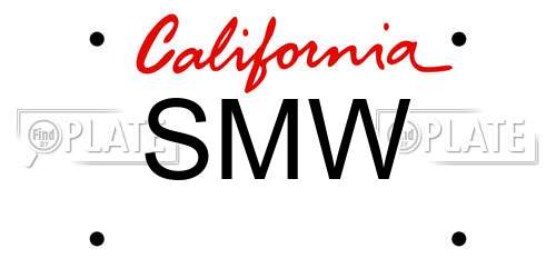 SMW California License Plate