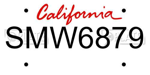 SMW6879 California License Plate