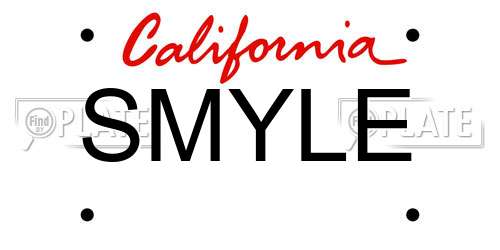 SMYLE California License Plate